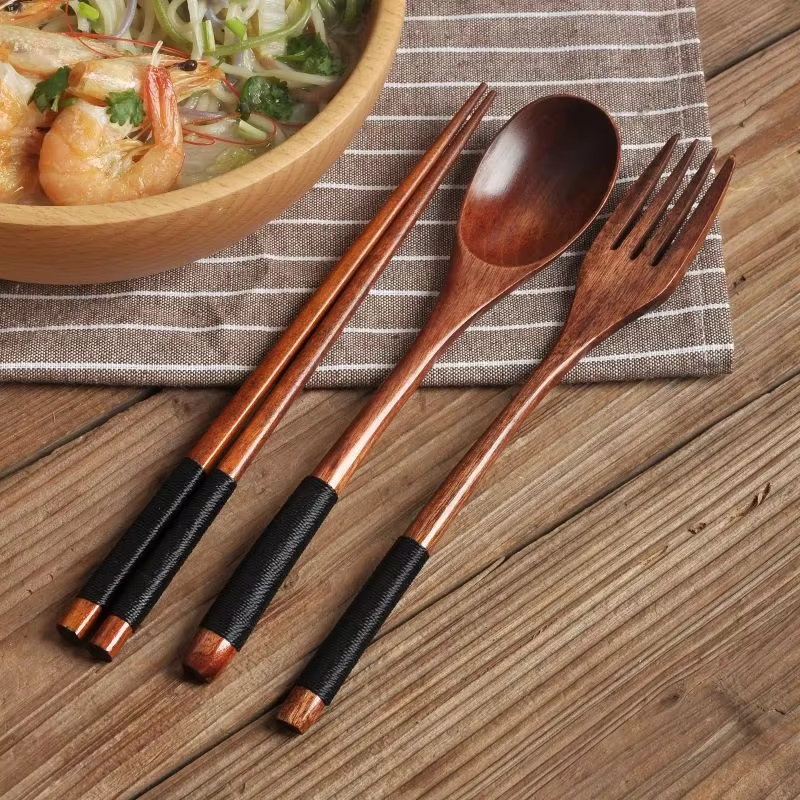 Cuillère fourchette baguettes couverts portables ensemble