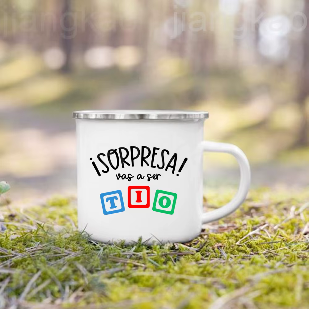 Tasse en émail imprimée Surprise