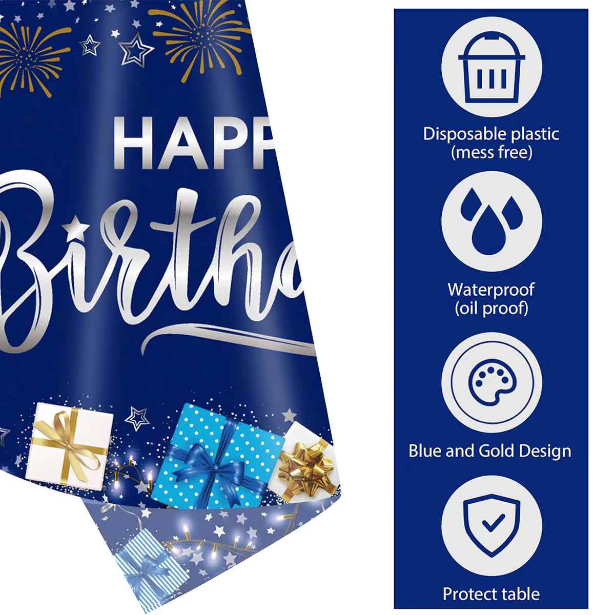 Nappe d'anniversaire bleu marine