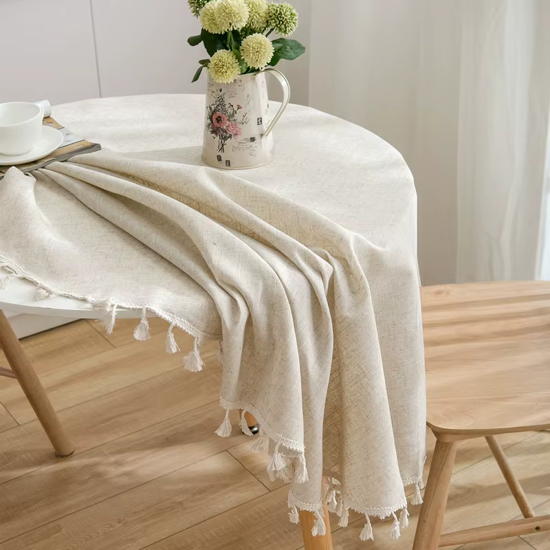 Nappe ronde de couleur unie 120/150cm