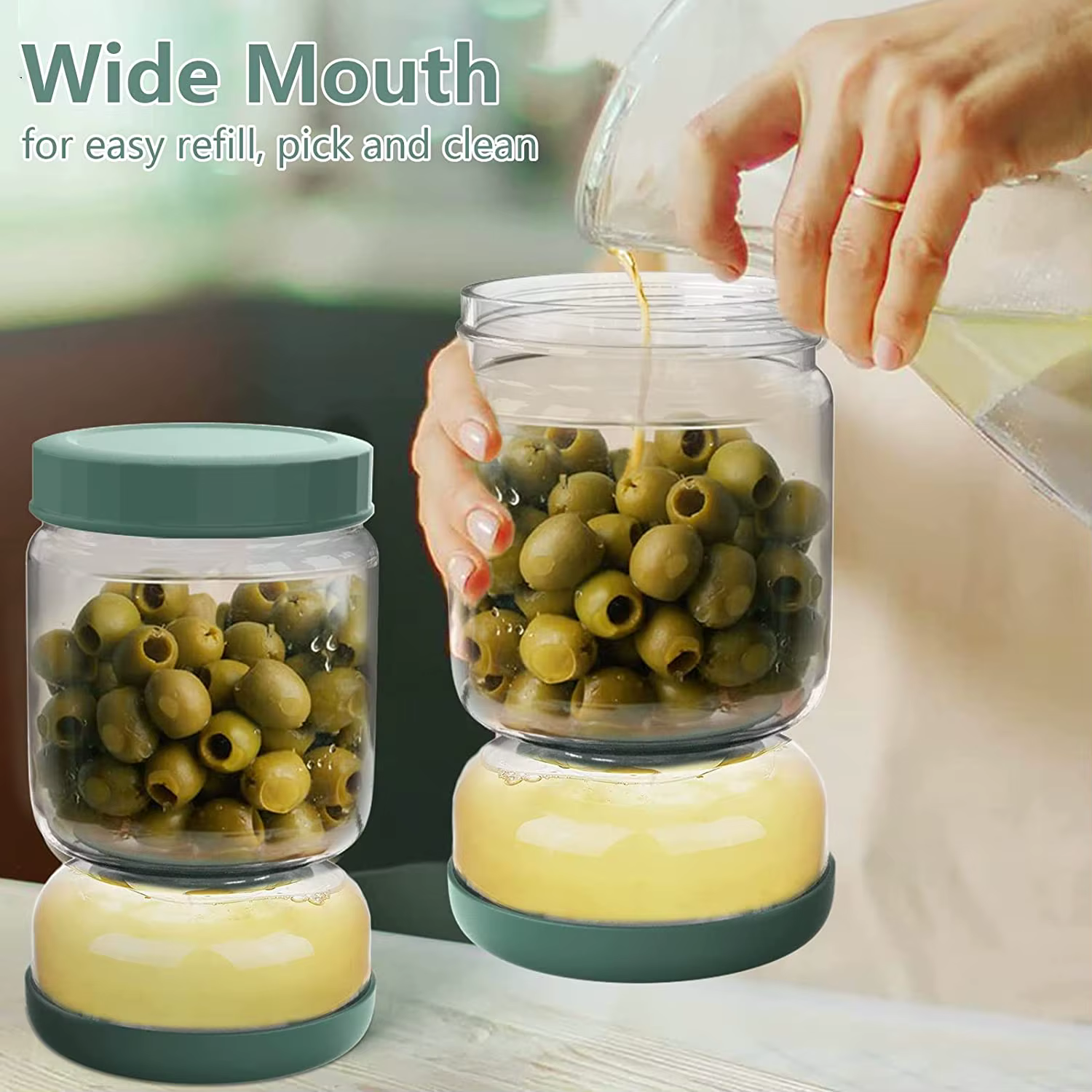 Bocal en verre pour cornichons avec couvercles
