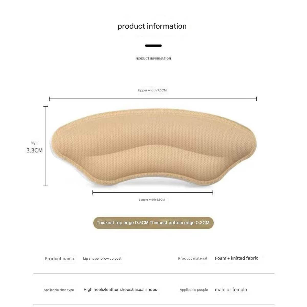 Paquet de 8 coussinets de talon pour chaussures trop grandes, protecteurs de talon auto-adhésifs, Inserts de talon, améliore l'ajustement et le confort de la chaussure, prévient le glissement du talon