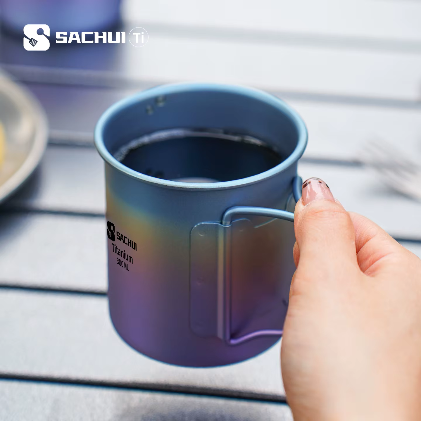 Tasse à thé et café portable ultralégère en titane coloré