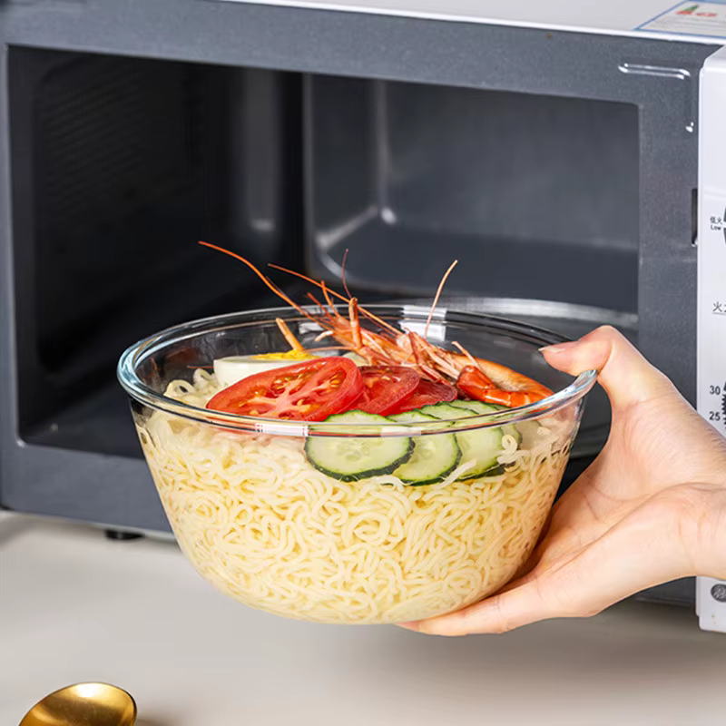 Bol à salade en verre transparent résistant à la chaleur