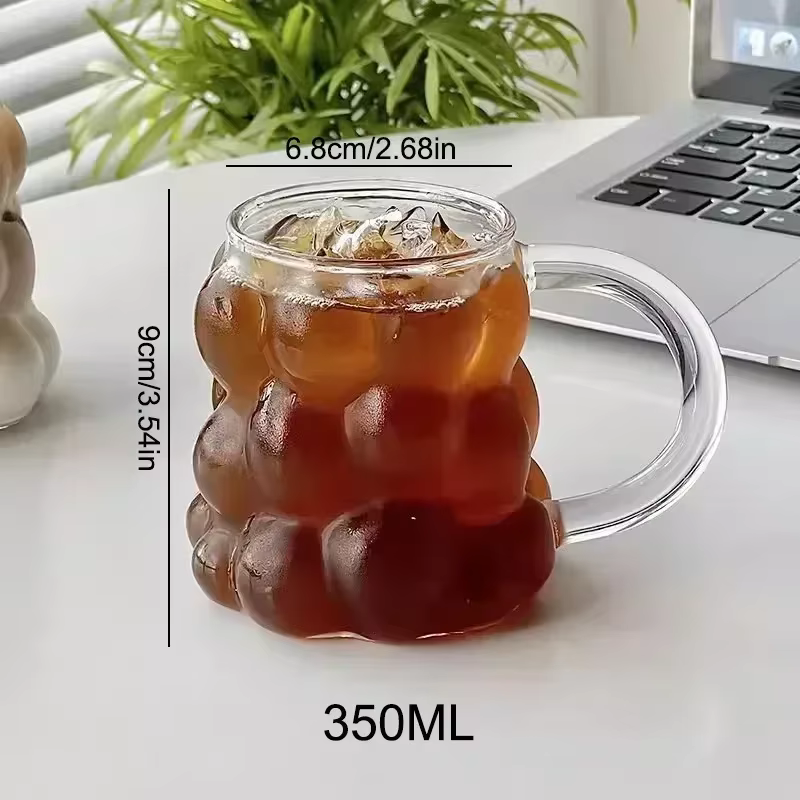 Tasse en verre Transparent irrégulière résistant à la chaleur
