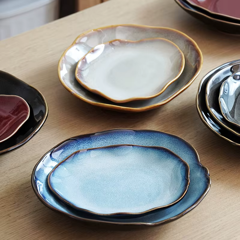 Assiette dégradée en céramique créative de style européen