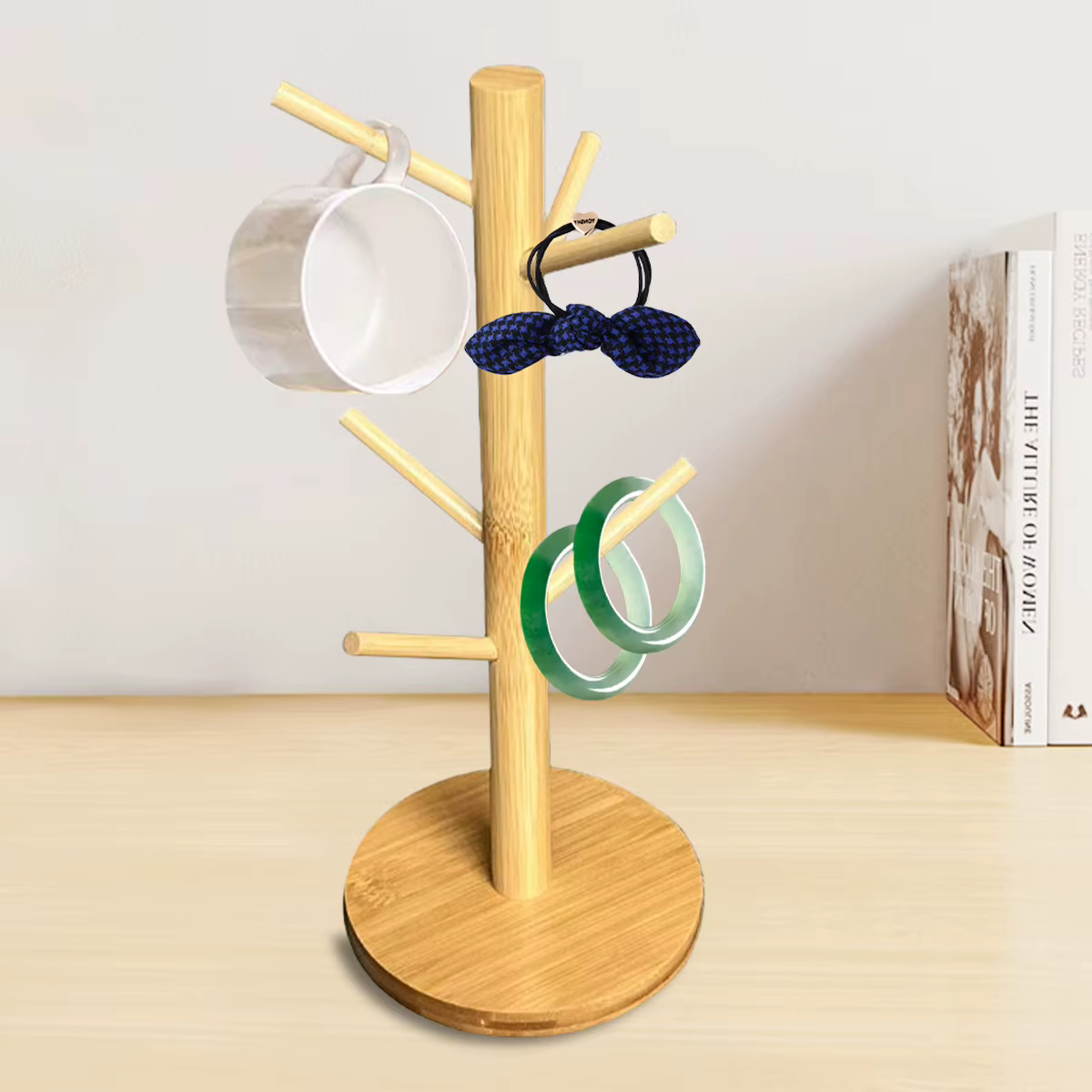 Porte-tasse en bambou avec 3/6 crochets