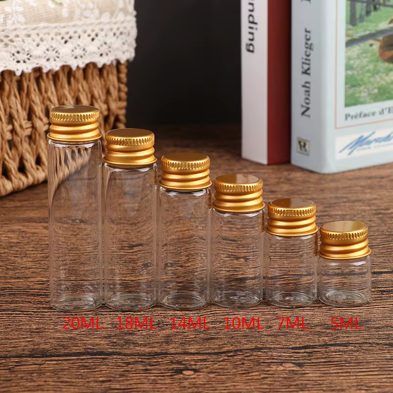 Bouteilles en verre avec couvercles en aluminium
