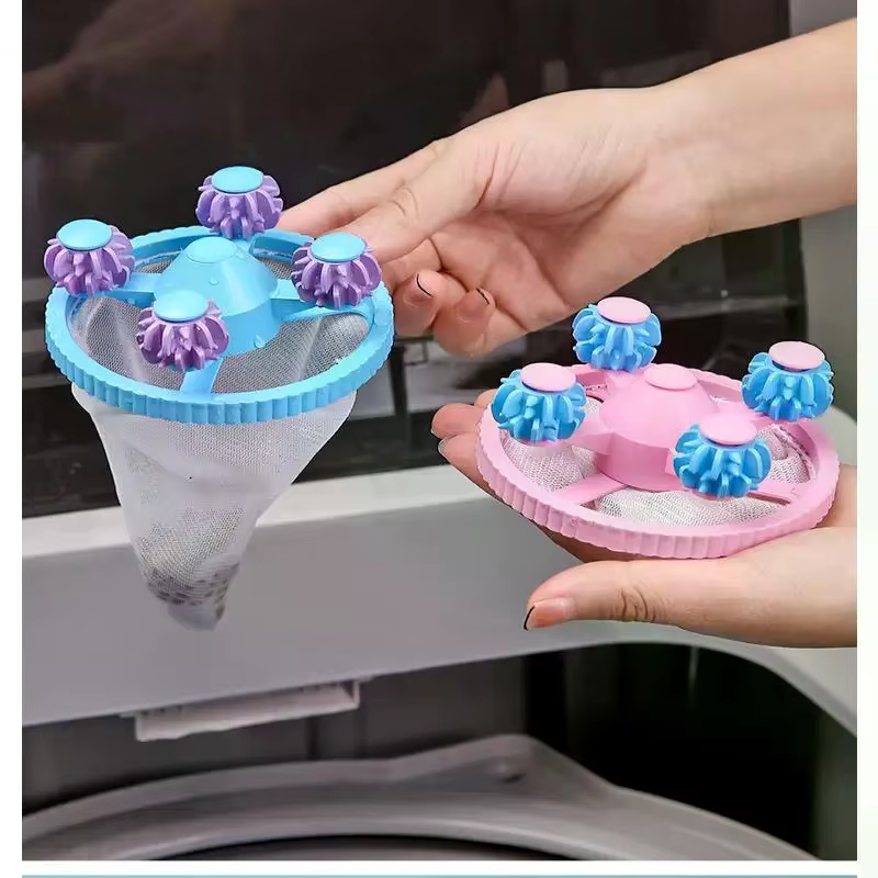 Filtre flottant pour Machine à laver, filtrage des poils, retrait des mailles, attrape-cheveux du linge, sac à débris, boule de lavage
