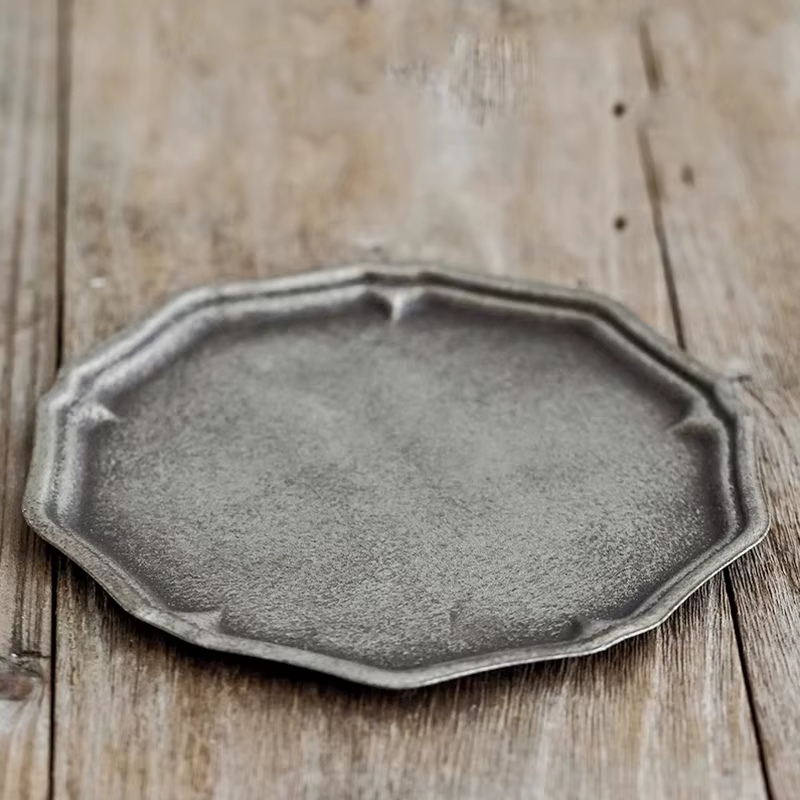 Ahender Jiaz-Plateau en fer ancien vintage en dentelle