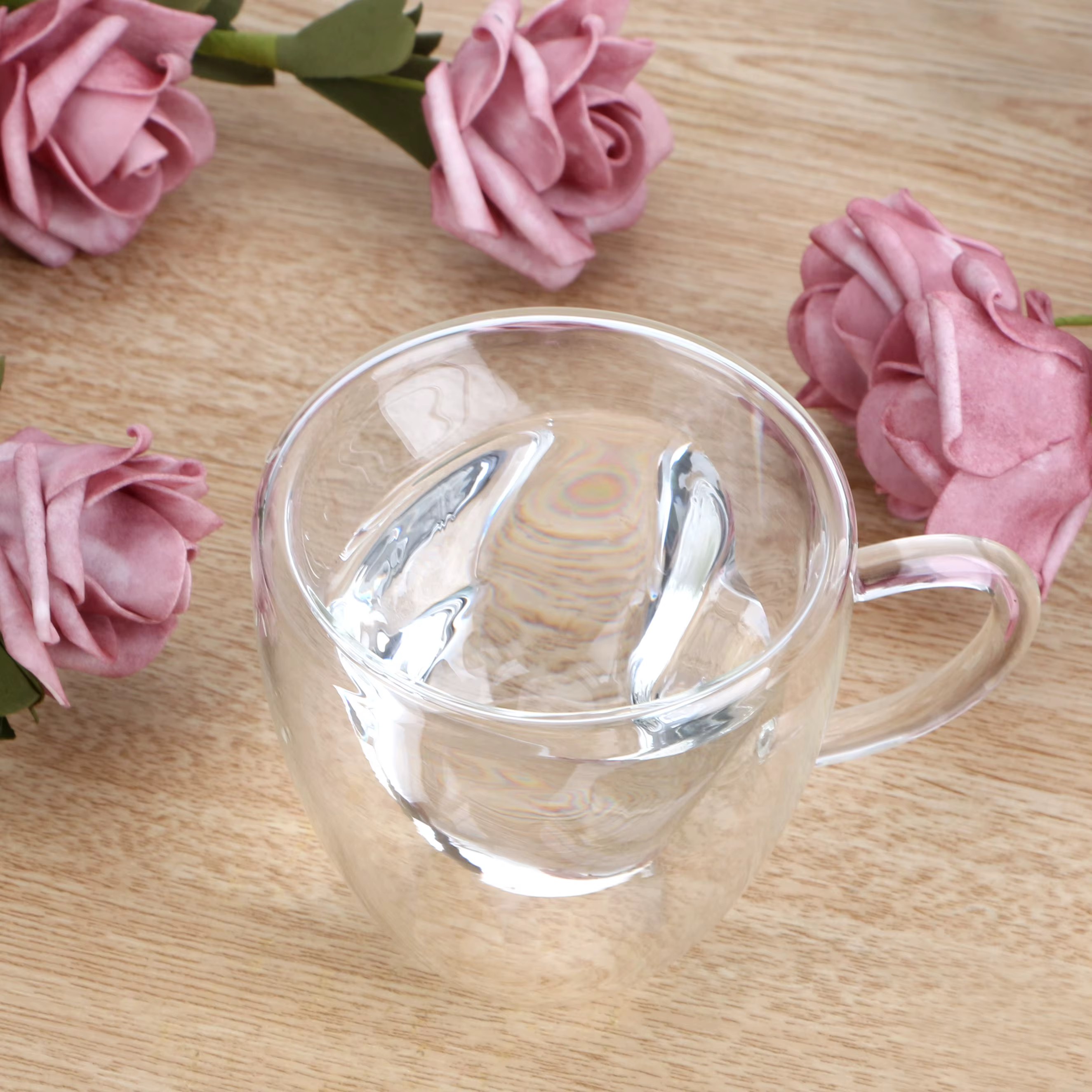 Tasse en verre à Double paroi en forme de cœur d'amour