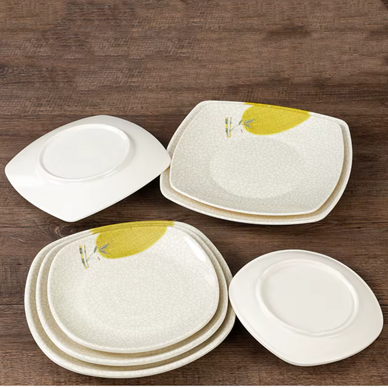 Assiette carrée en mélamine de haute qualité