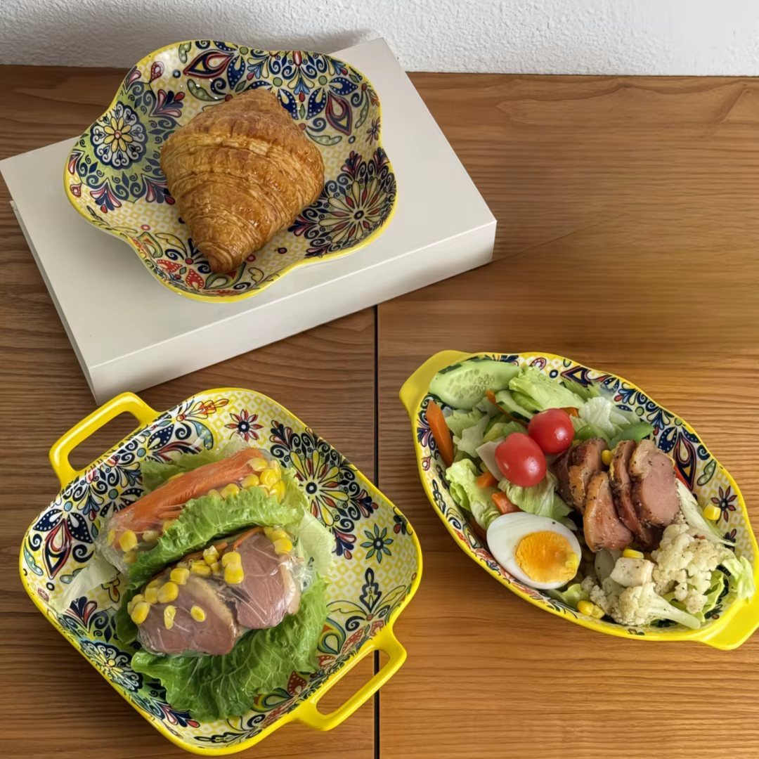 Ensemble d'assiettes en céramique bohème