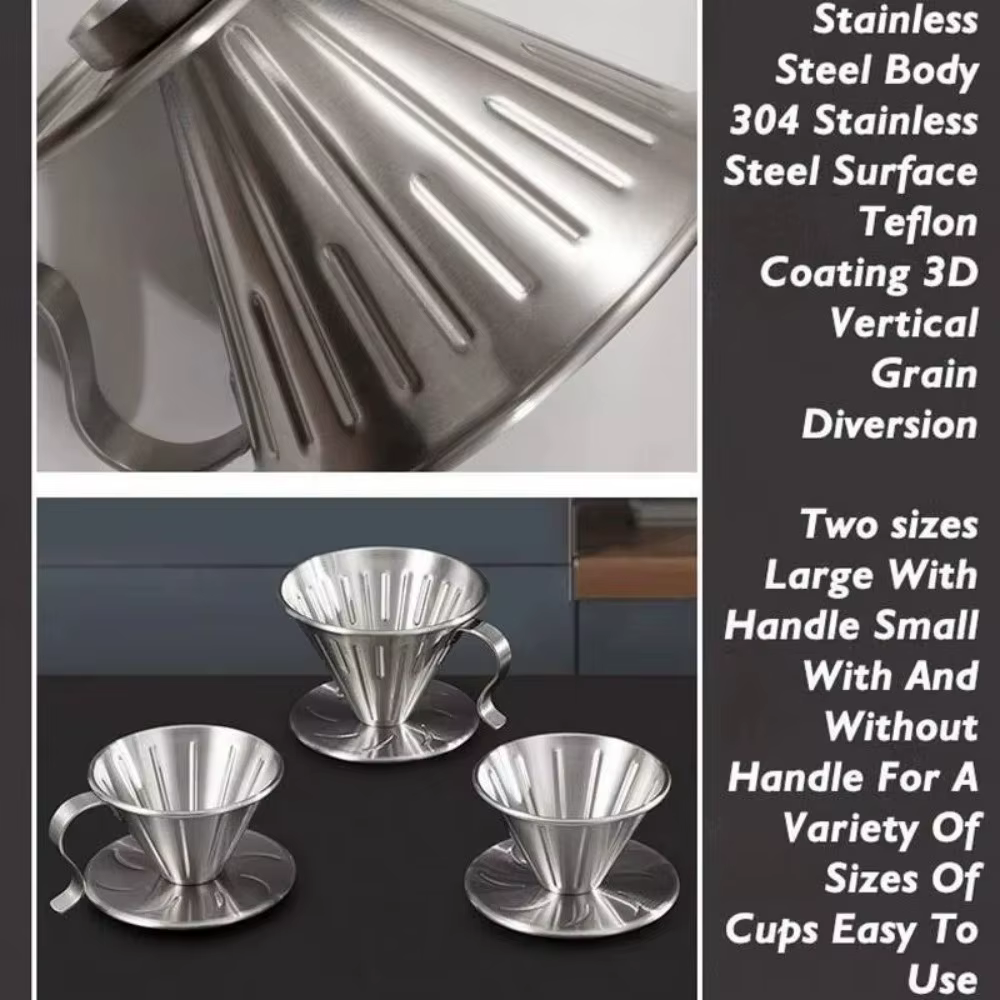 Nouveau V01 V02 goutteur de café Barista verser sur acier inoxydable filtre