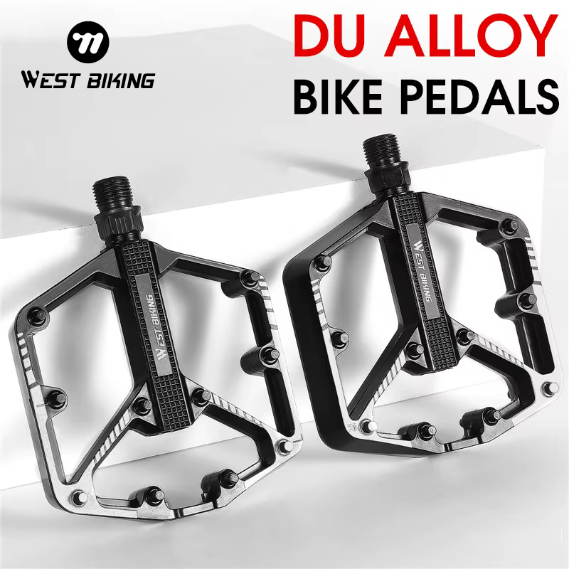 WEST BIKING DU roulement pédale de vélo anti-dérapant pédale de cyclisme ultraléger en alliage d'aluminium vtt vélo de route pédale vélo accessoires