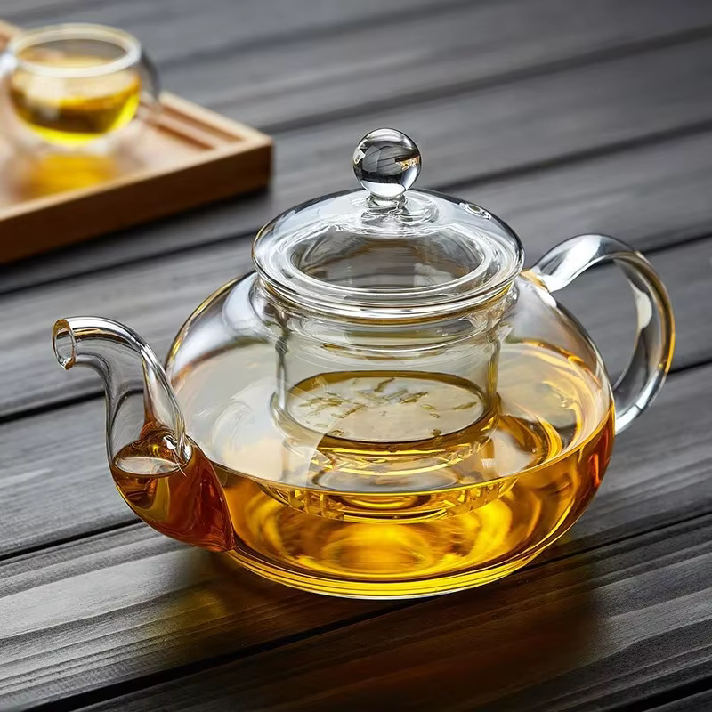 Théière en verre épais filtrée et résistante à la chaleur
