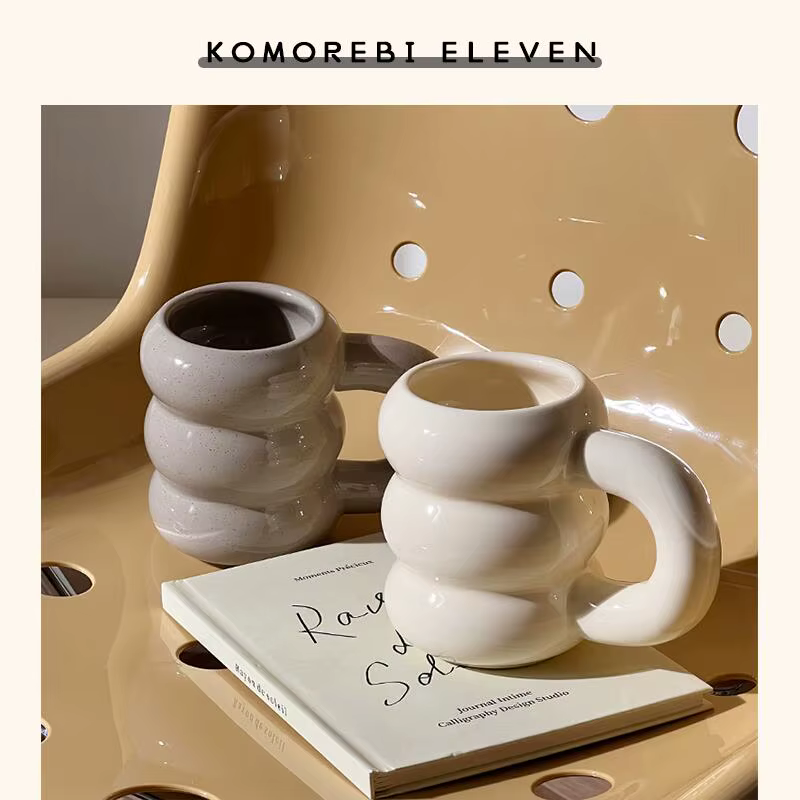 Mignon épaissir tasses d'eau en céramique café tasse à lait avec poignée 420Ml grande