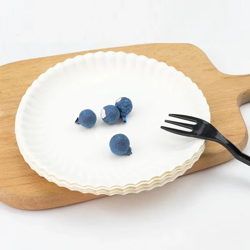Assiettes rondes en papier jetables de 6 pouces