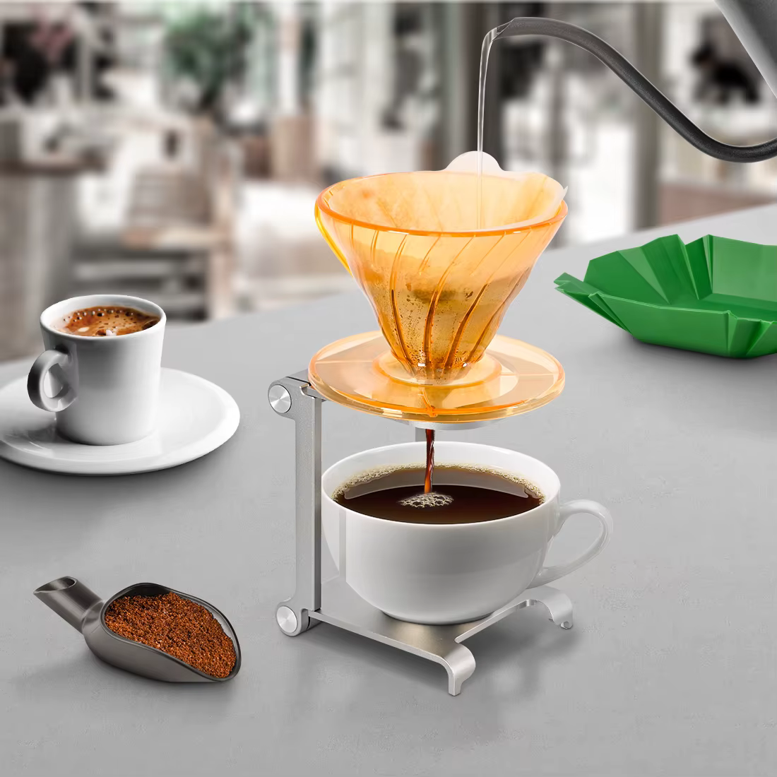 Porte-goutte à café pliable en alliage d'aluminium