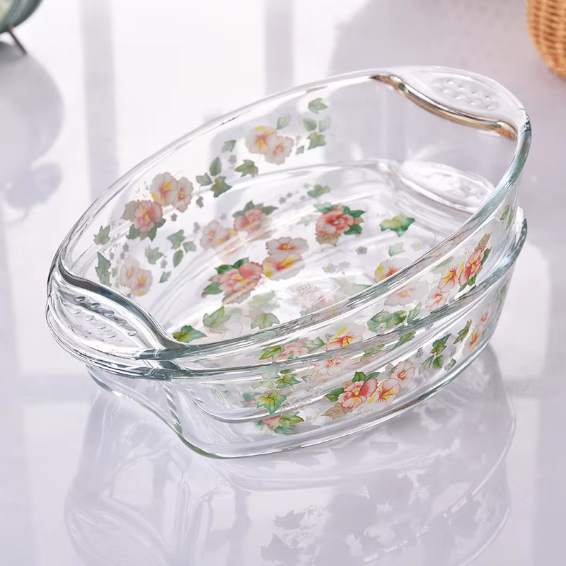 Plats en verre rectangulaire pastorale