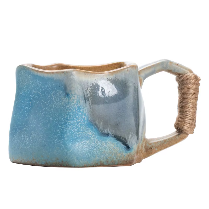 Tasse à café en poterie rugueuse créative