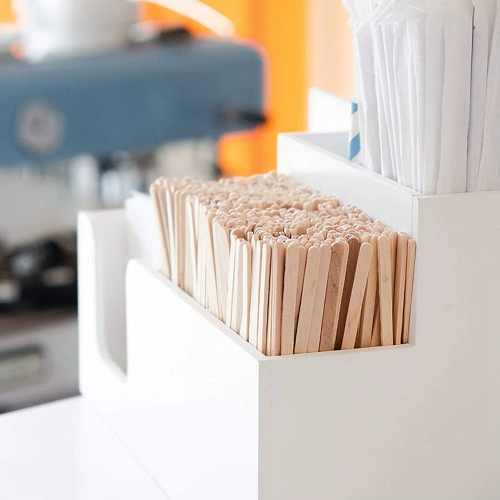 200Pcs 5.5 pouces agitateurs à café bâtons-bois naturel écologique