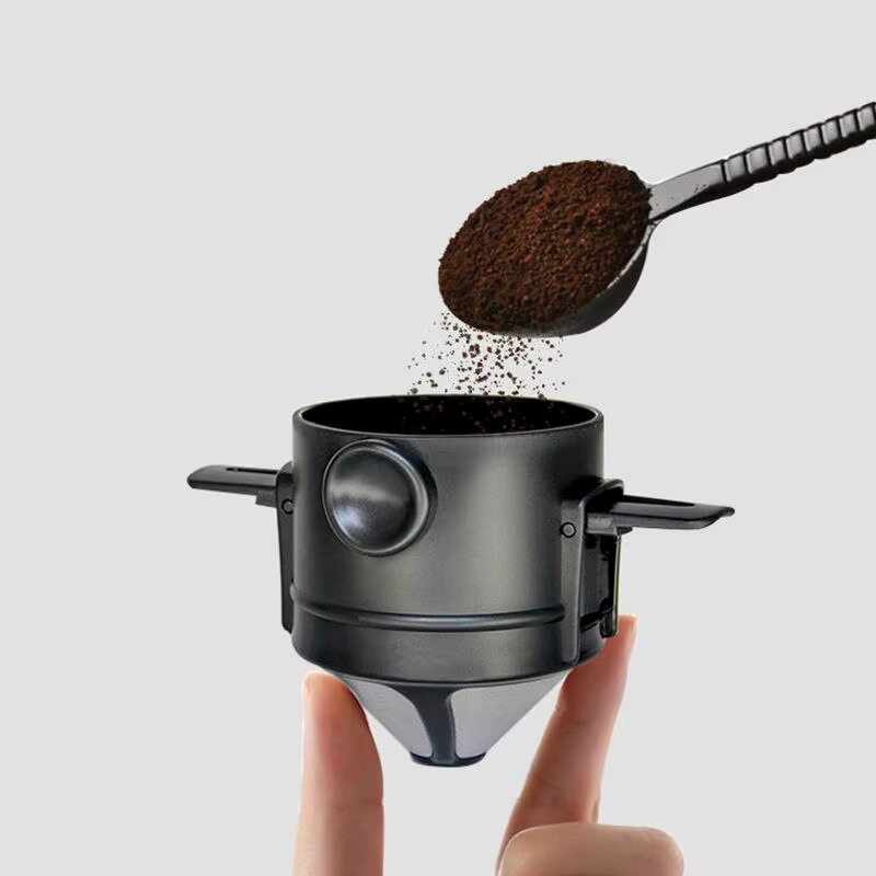 Filtre à café pliable portable en acier inoxydable