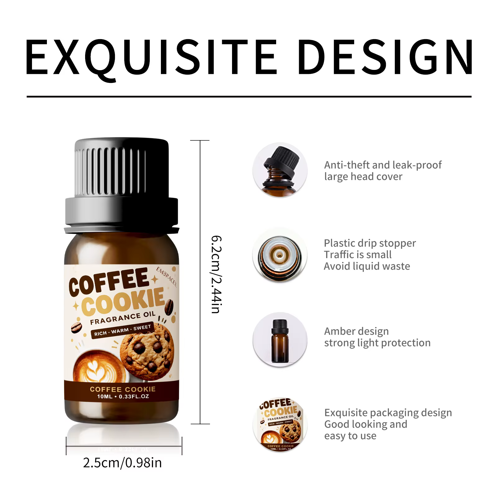 Huile essentielle de café et de biscuits, 10ml, parfum chaud et sucré, diffuseur de parfum pour la maison/la fabrication de bougies, cadeau spécial pour un ami