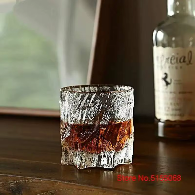 Glacier verre à whisky à l'ancienne Surface de glace mate