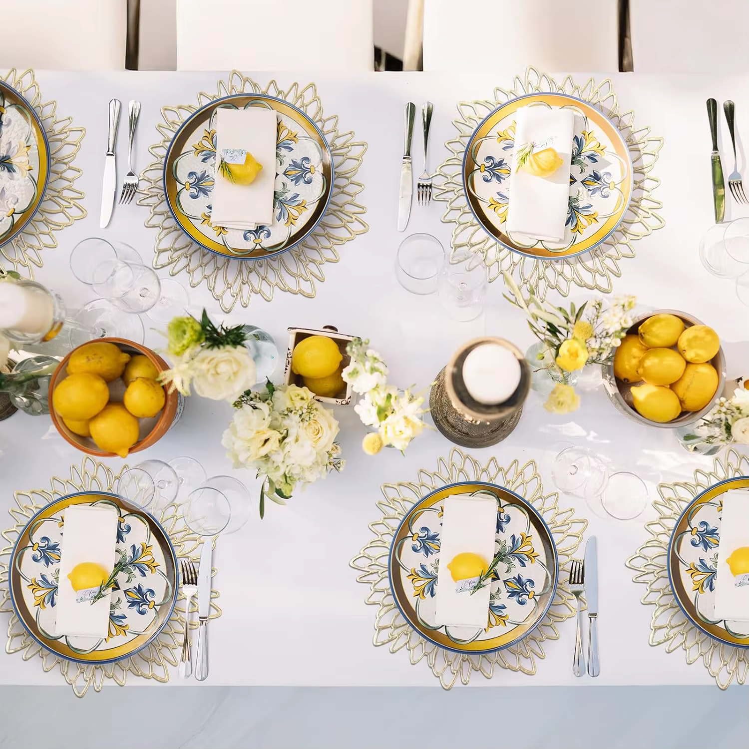 1 pièce de sets de table ronds dorés