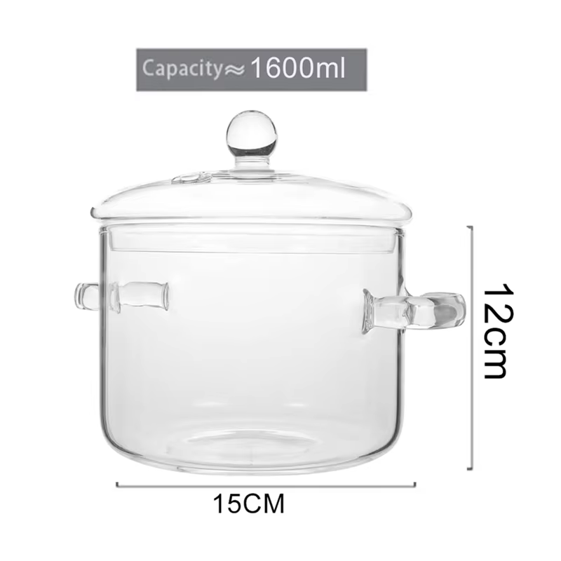 Casserole en verre ABUN-2X avec couvercle