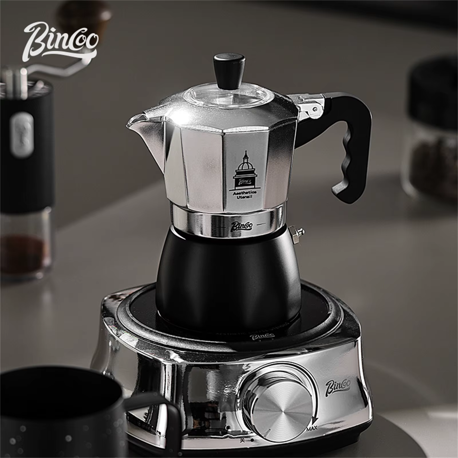 BINCOO Pot Moka à Double Valve