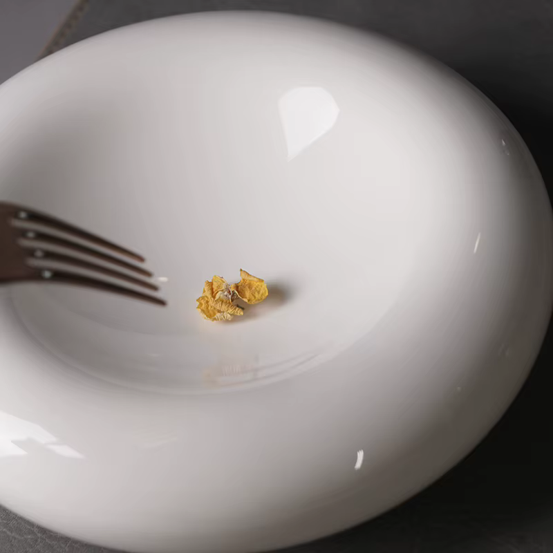 Assiette circulaire créative en céramique avec isolation Double couche