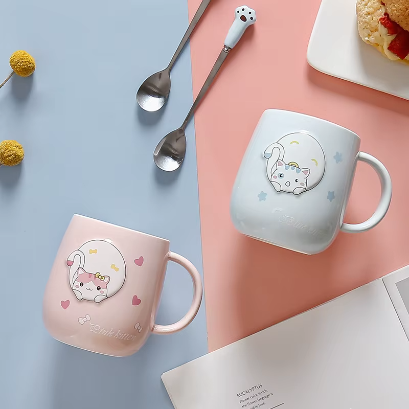 JUSTINLAU tasse chat avec couvercle et bec créativité