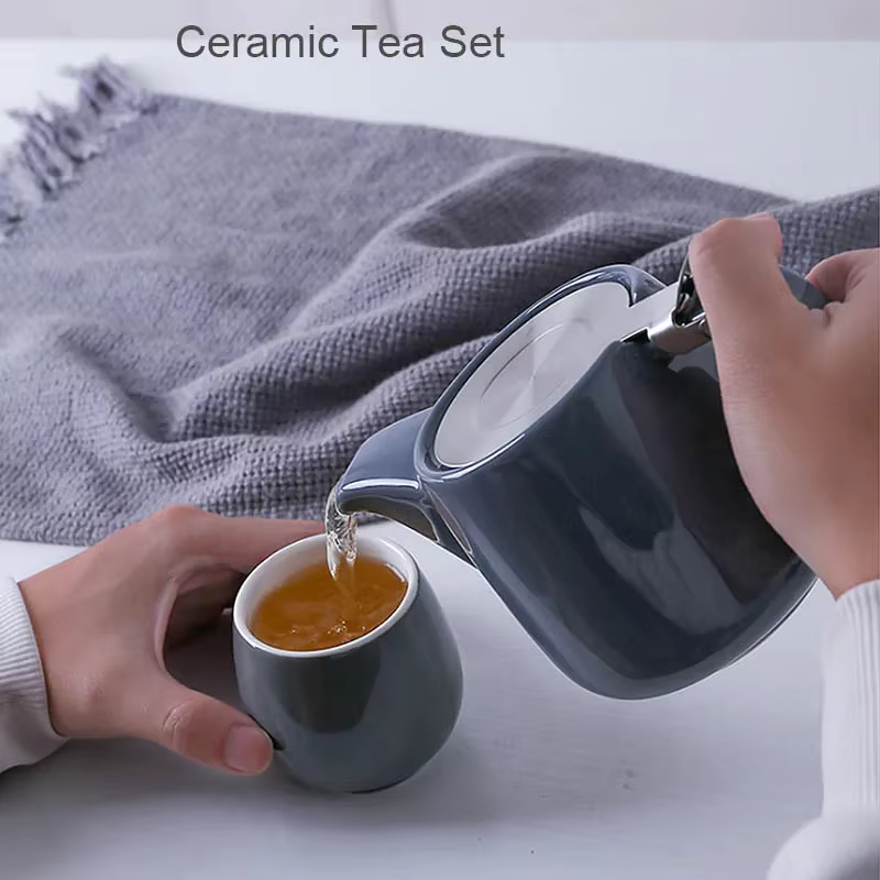 Théière en céramique japonaise avec filtre en acier inoxydable