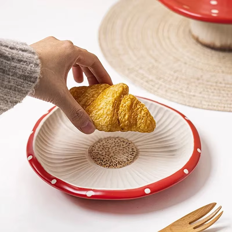 Assiette à café Chi et à gâteau en céramique