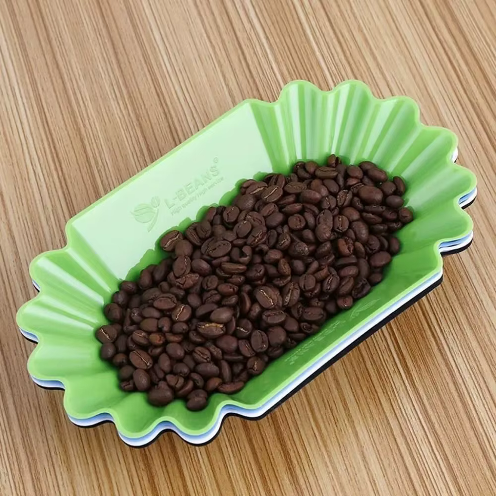 Plateau à grains de café en plastique ovale réutilisable