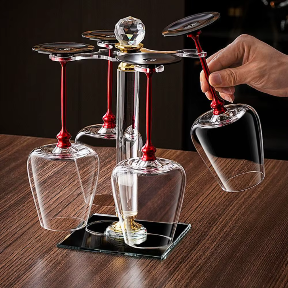Verres à vin en verre rotatif transparent avancé