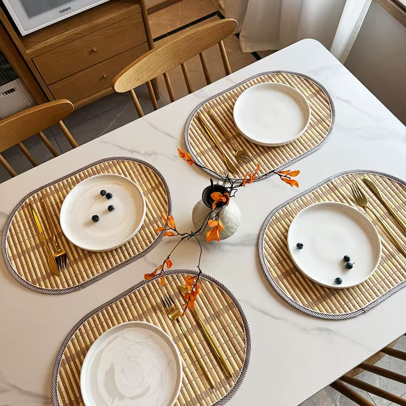Napperons en bambou naturel