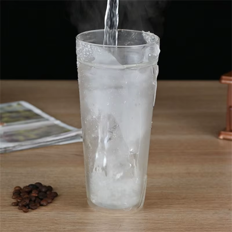 Tasse à café en verre à double paroi résistante à la chaleur