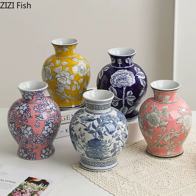 Vase en porcelaine bleue et blanche