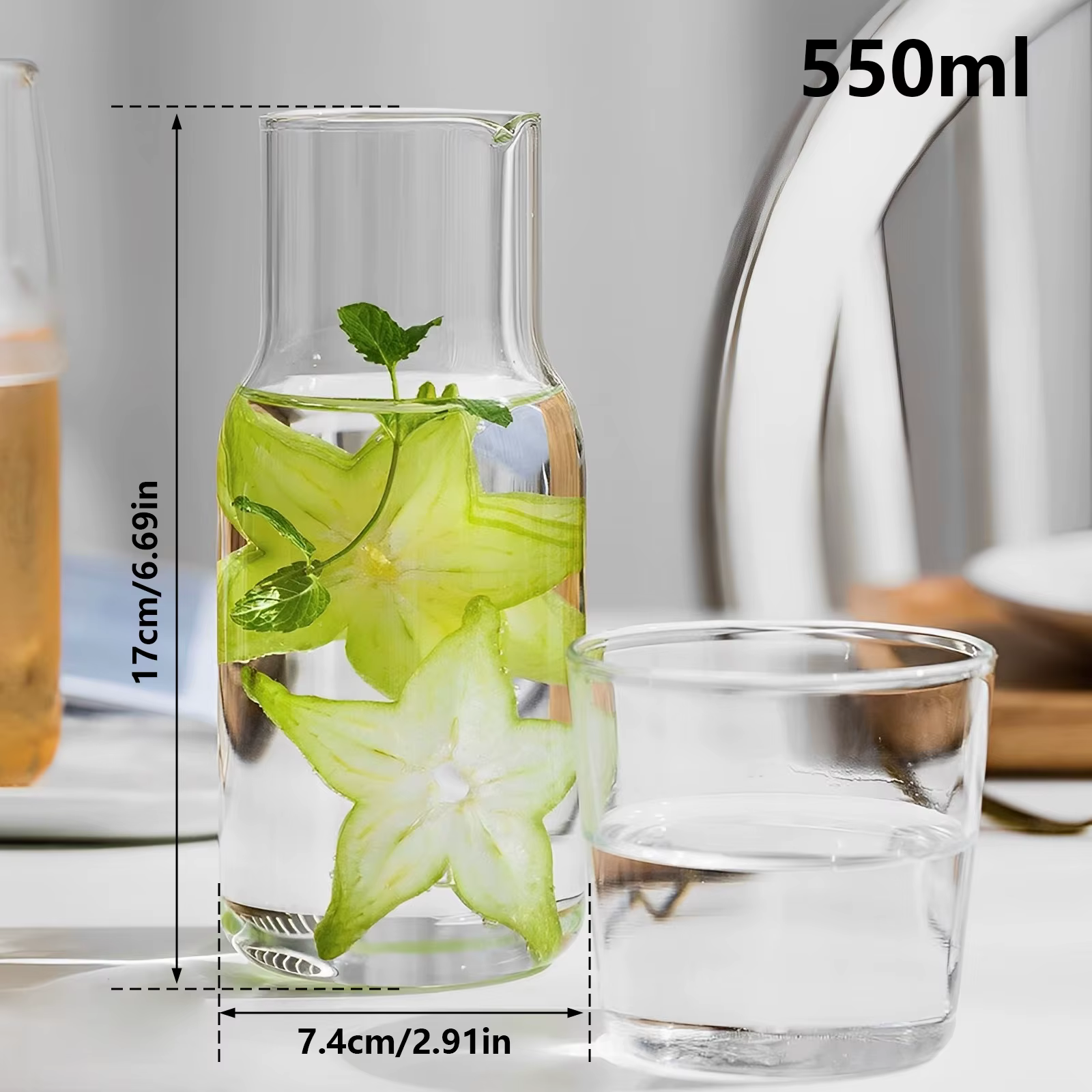 Ensemble de bouteilles d'eau en verre 550ML/600ML