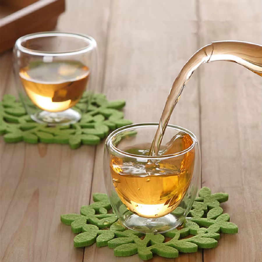 Ensemble de 6 Tasses à Café en Verre à Double Paroi de 2.7 Oz