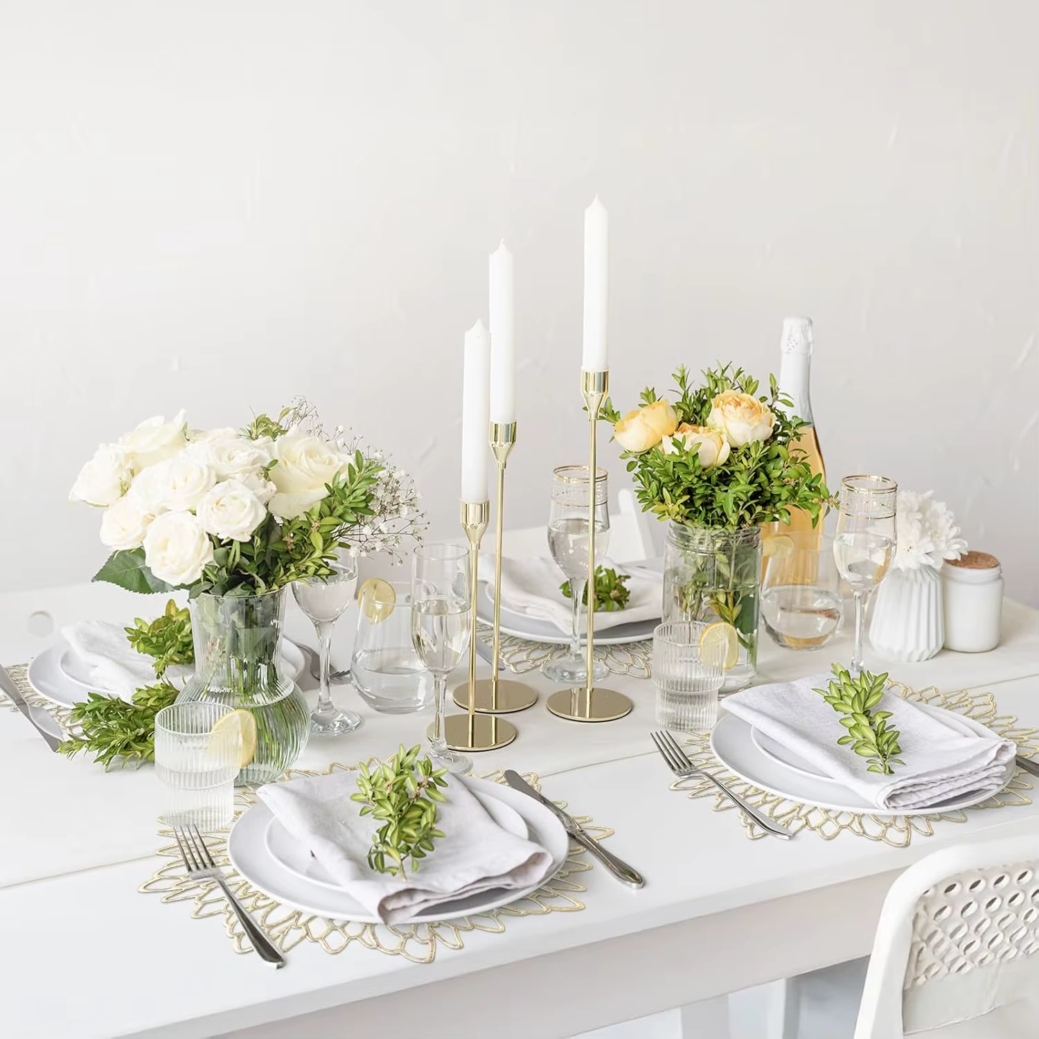 1 pièce de sets de table ronds dorés