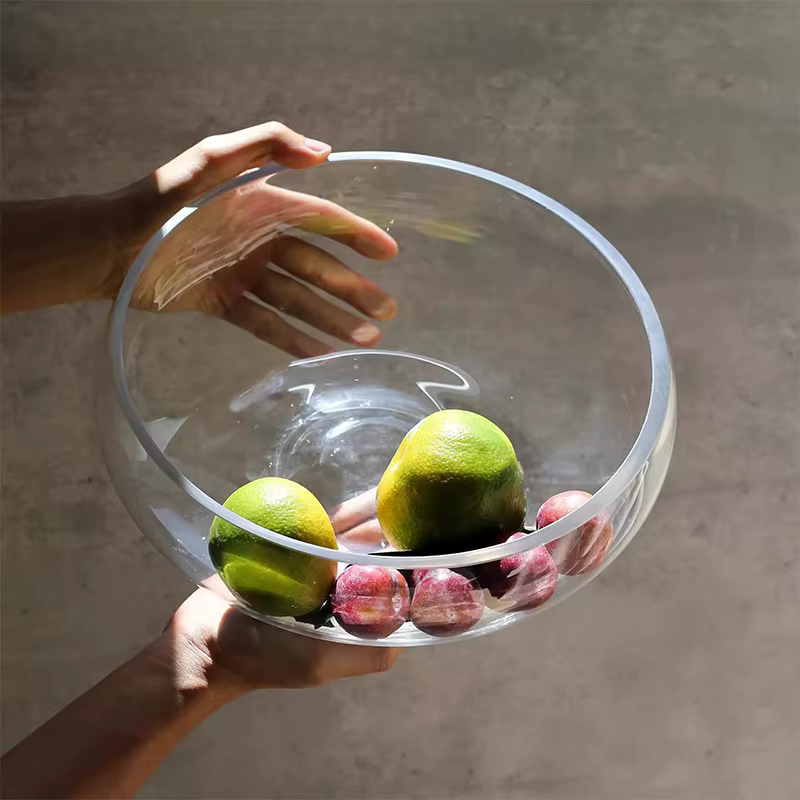Assiette de fruits en verre Transparent, ornement de décoration pour la maison