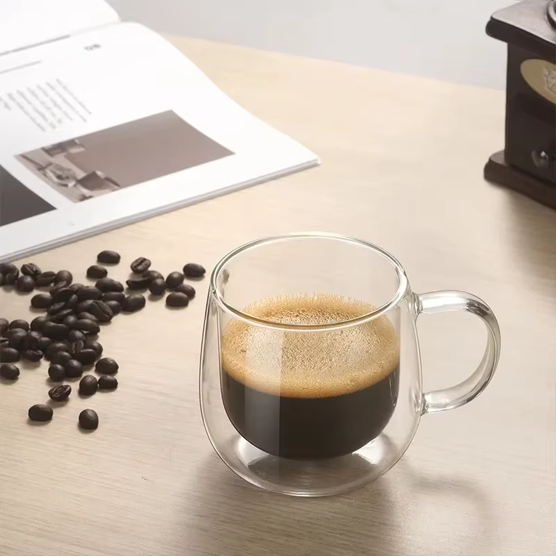Verres transparents faits à la main résistants à la chaleur à Double paroi