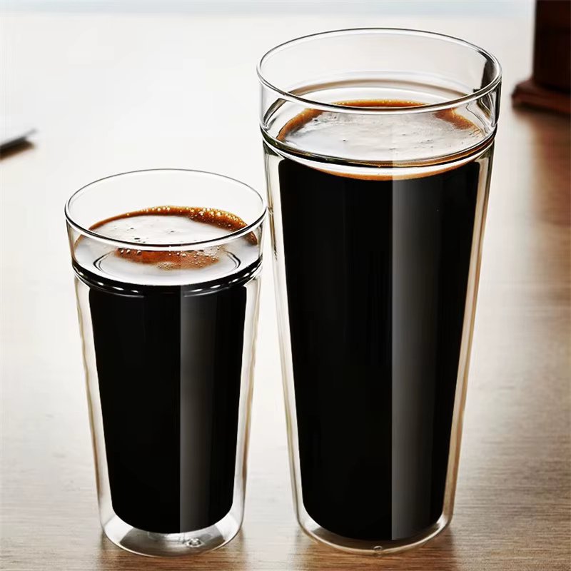 Tasse à café en verre à double paroi résistante à la chaleur