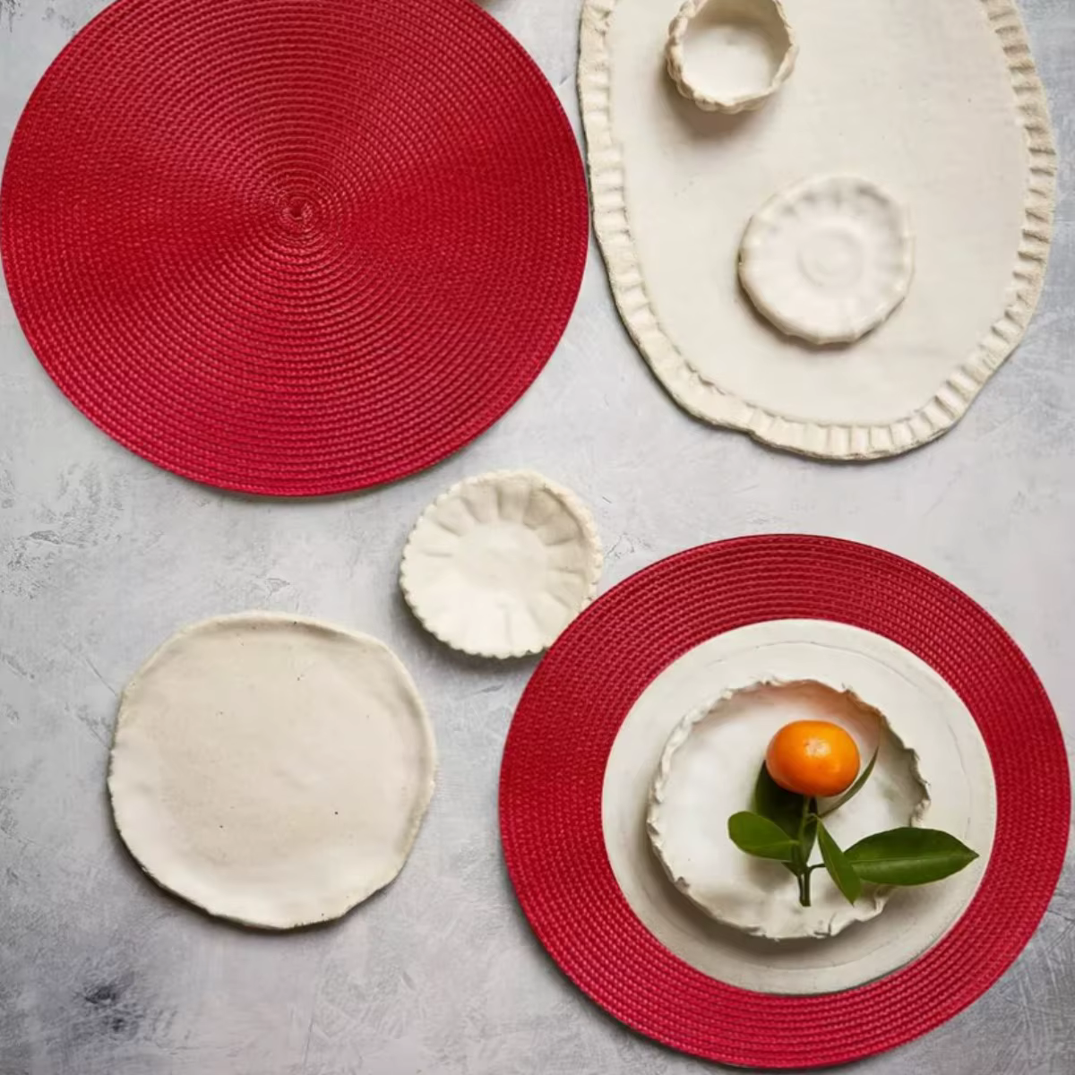 1/4/10 pièces napperon rouge de noël 15 pouces rond tressé cadeau napperons tapis de Table pour Tables de cuisine tissé antidérapant napperons