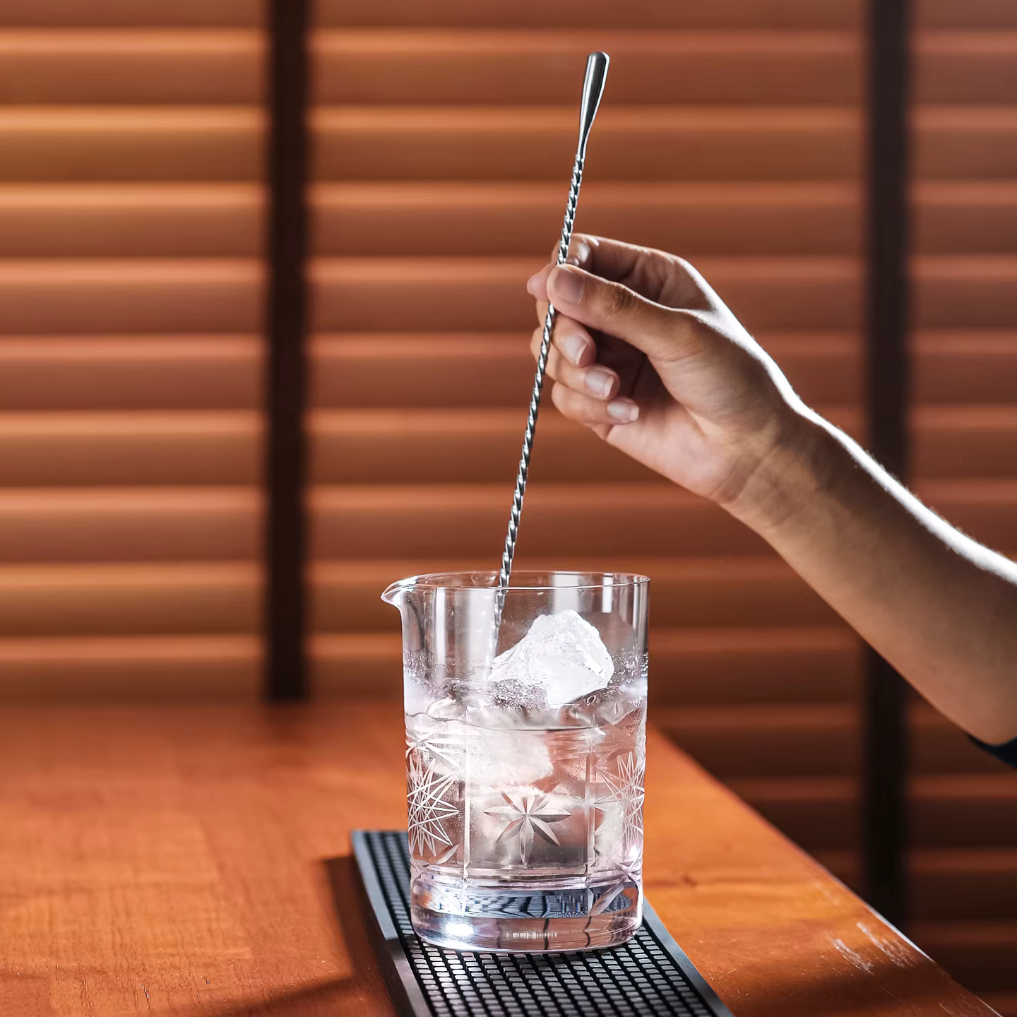 CRISON Tasse à mélanger pour cocktail gravée en verre de cristal fait à la main