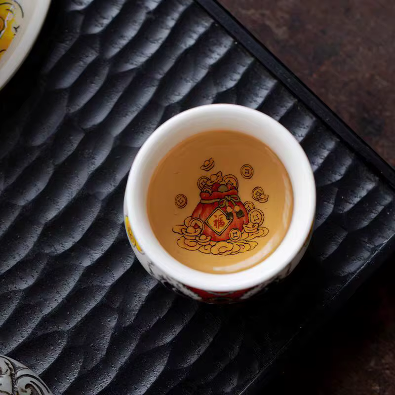 Tasse à thé chinoise danse du Lion